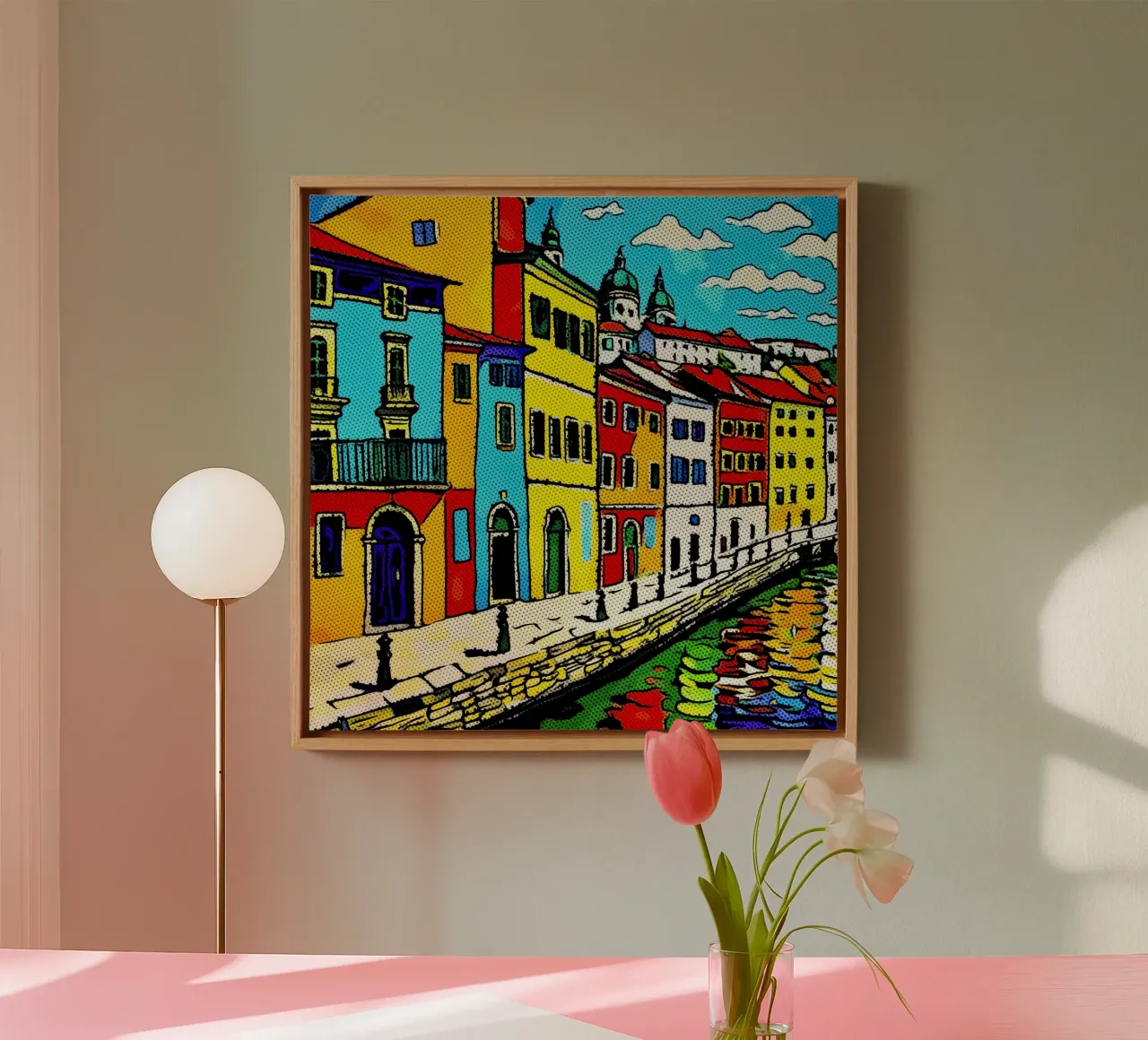 Travelling in Europe, motif 7 canvas with Floater frame by ZAMART - PopArt