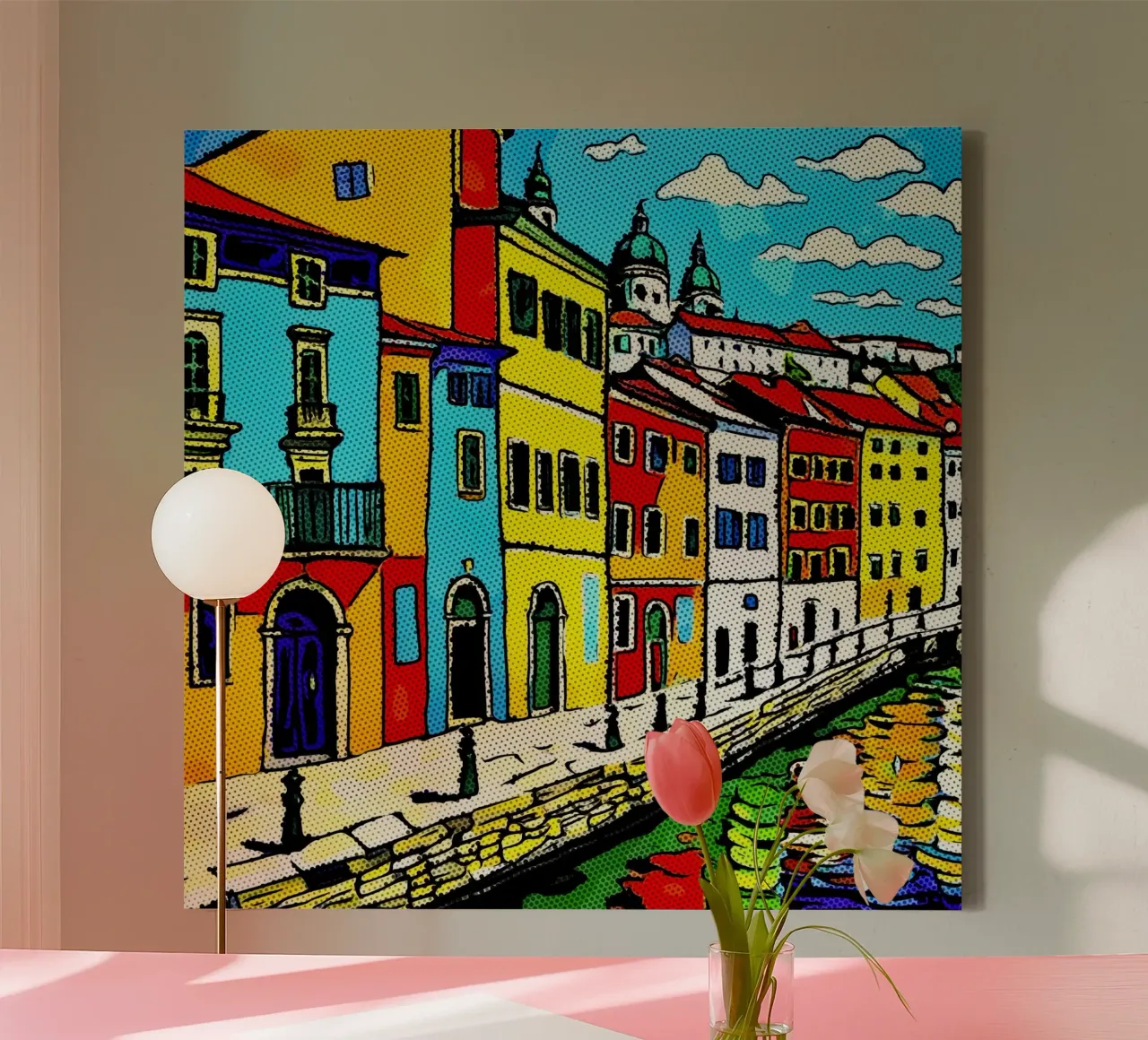 Travelling in Europe, motif 7 canvas with Floater frame by ZAMART - PopArt