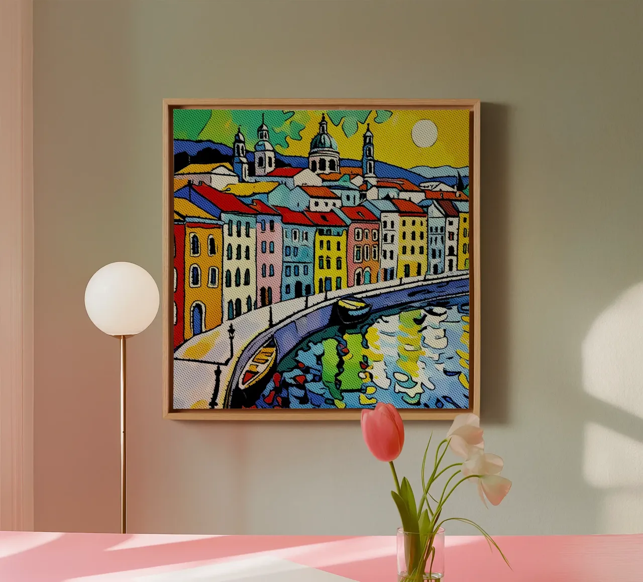 Travelling in Europe, motif 8 canvas with Floater frame by ZAMART - PopArt
