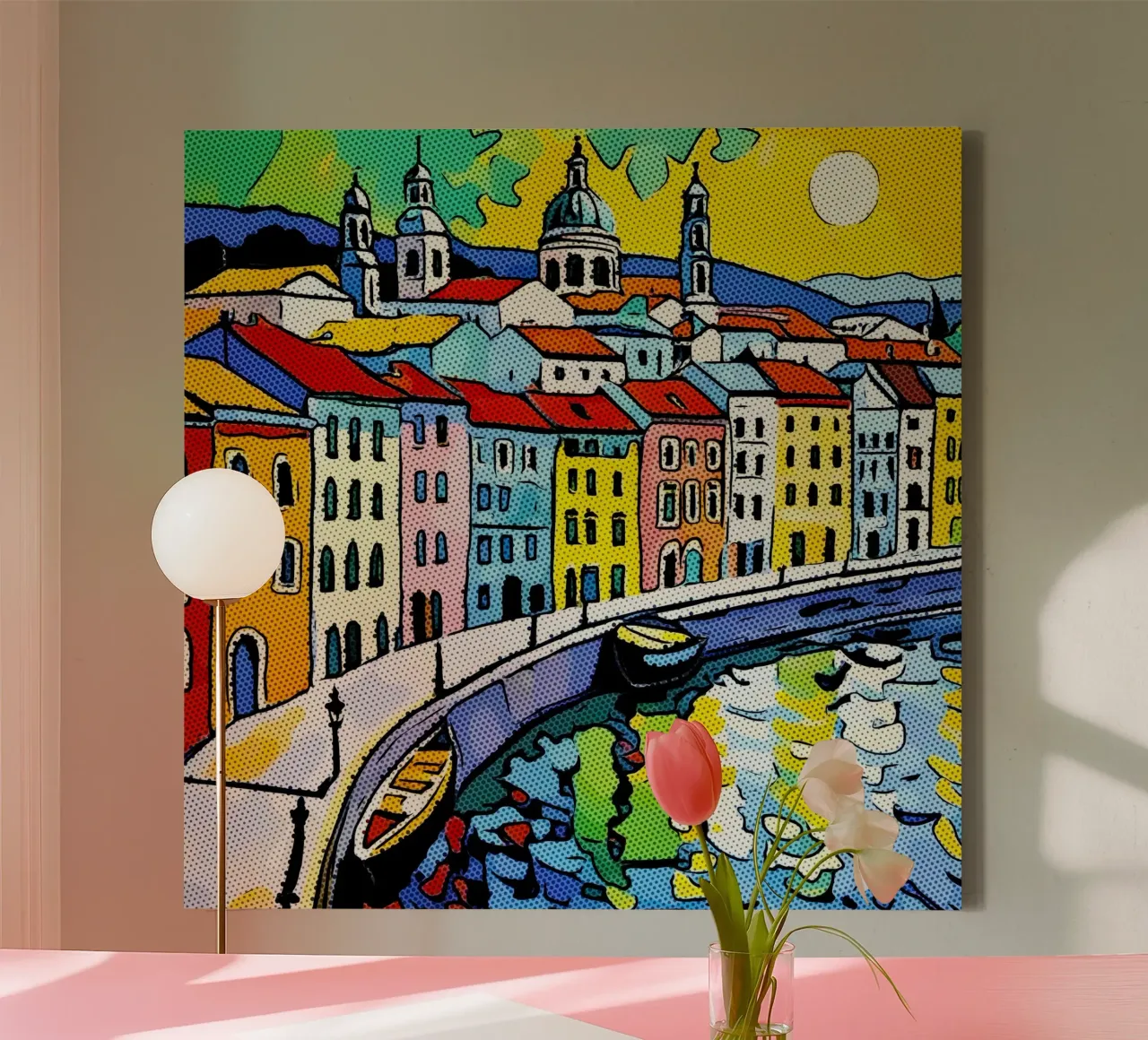 Travelling in Europe, motif 8 canvas with Floater frame by ZAMART - PopArt