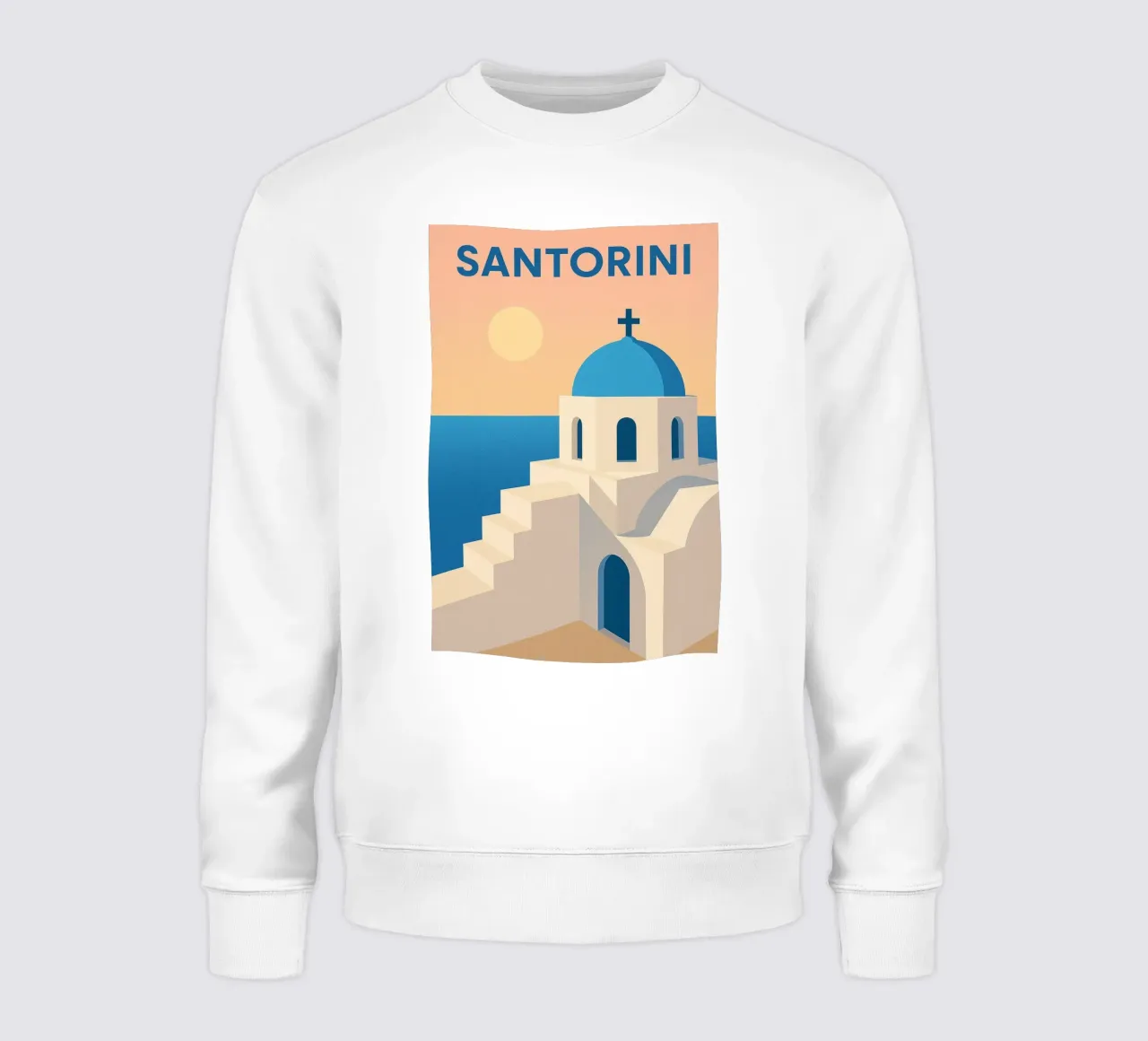 SANTORINI - La purezza solare delle Cicladi felpa da JETLAG | affiches voyage