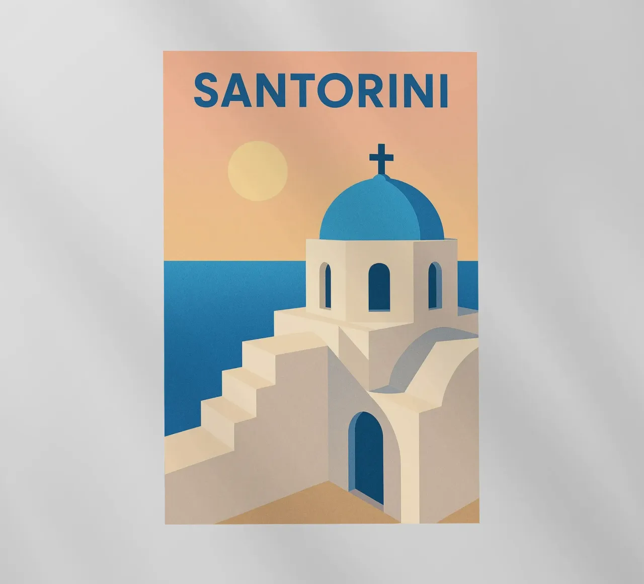 SANTORINI - La purezza solare delle Cicladi pellicola backlit da JETLAG | affiches voyage