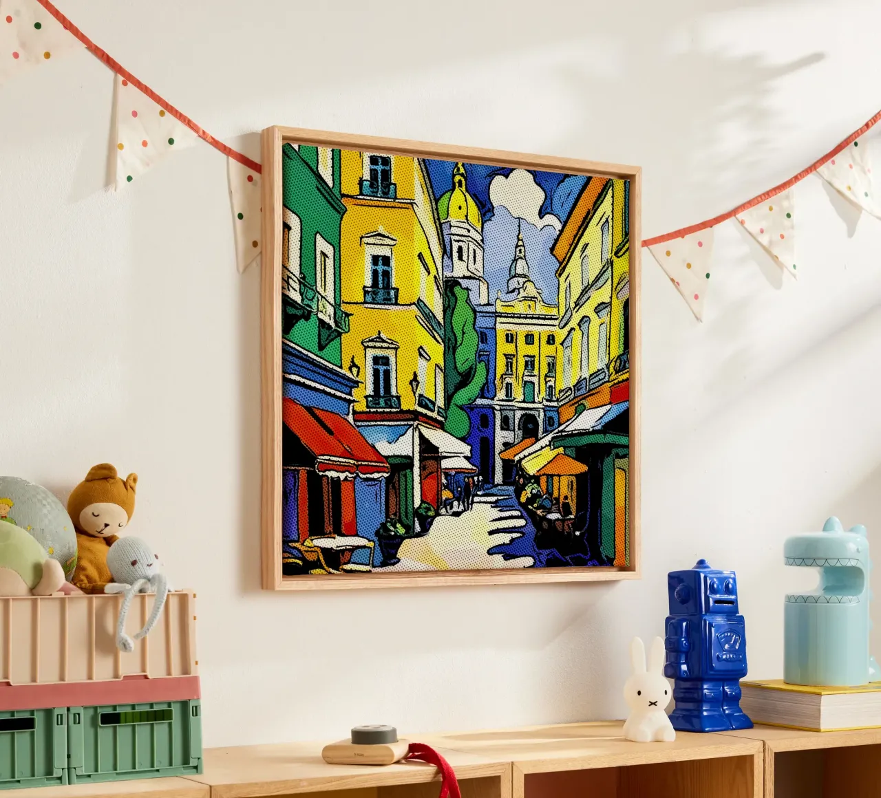 Travelling in Europe, motif 9 canvas with Floater frame by ZAMART - PopArt