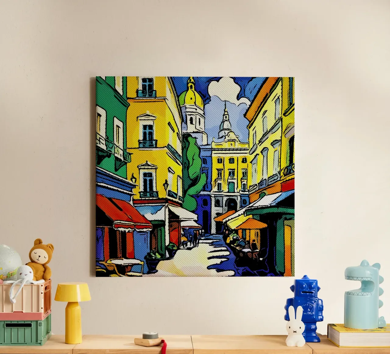Travelling in Europe, motif 9 canvas with Floater frame by ZAMART - PopArt