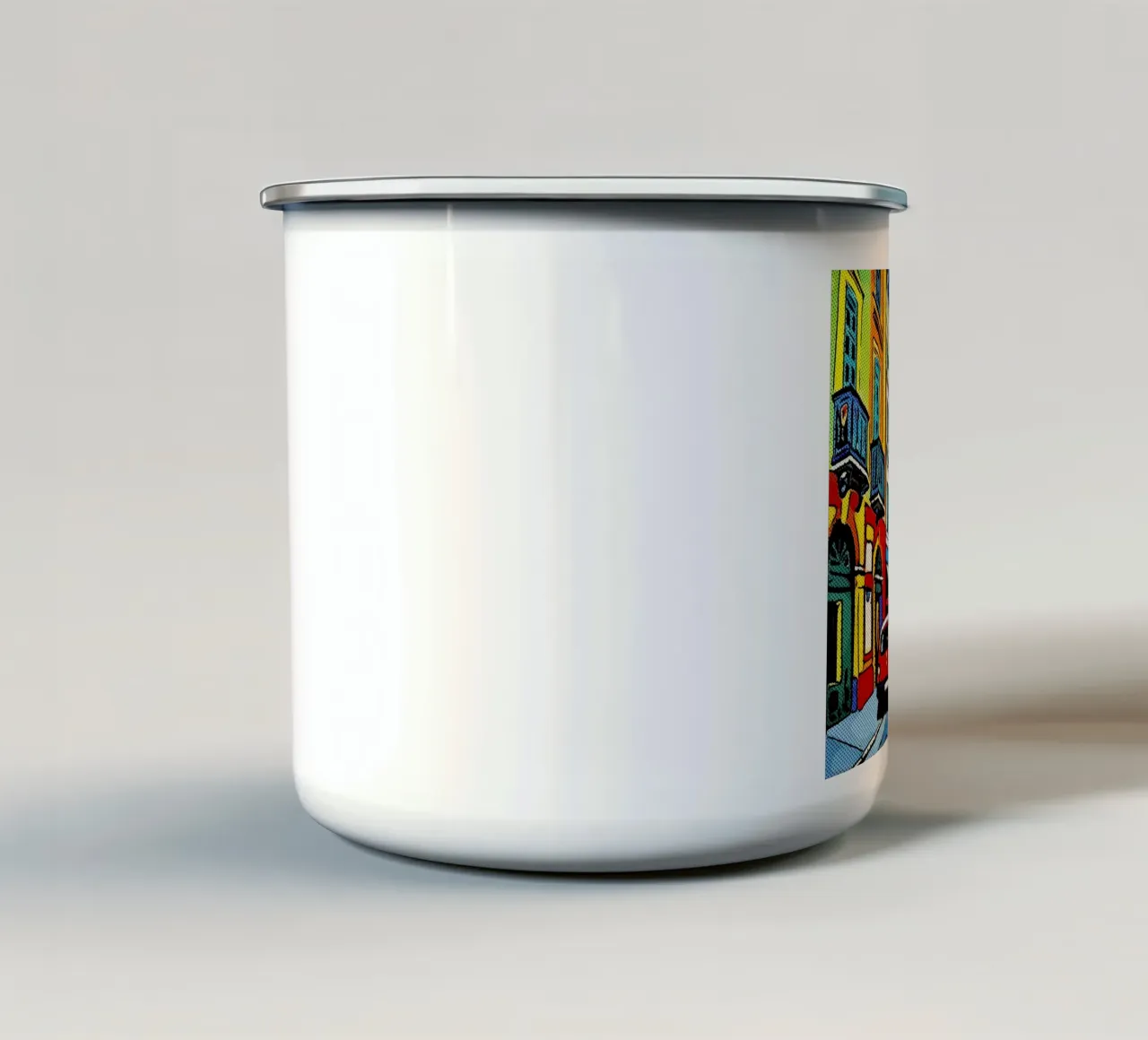 Viaggiare in Europa, motivo 10 tazza in smalto da ZAMART - PopArt