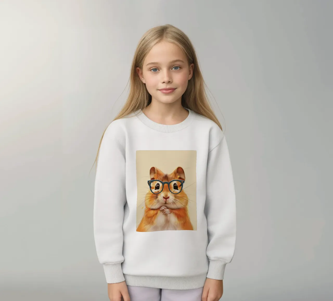 Criceto con occhiali e espressione pensierosa felpa bambino da DesignDoodle