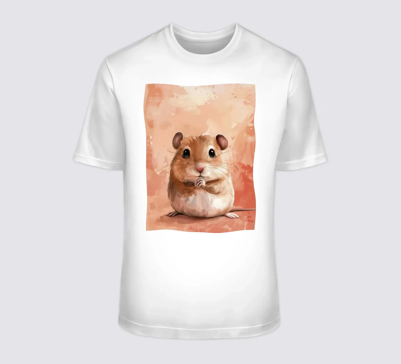 Criceto carino e soffice seduto con le zampe unite t-shirt da DesignDoodle