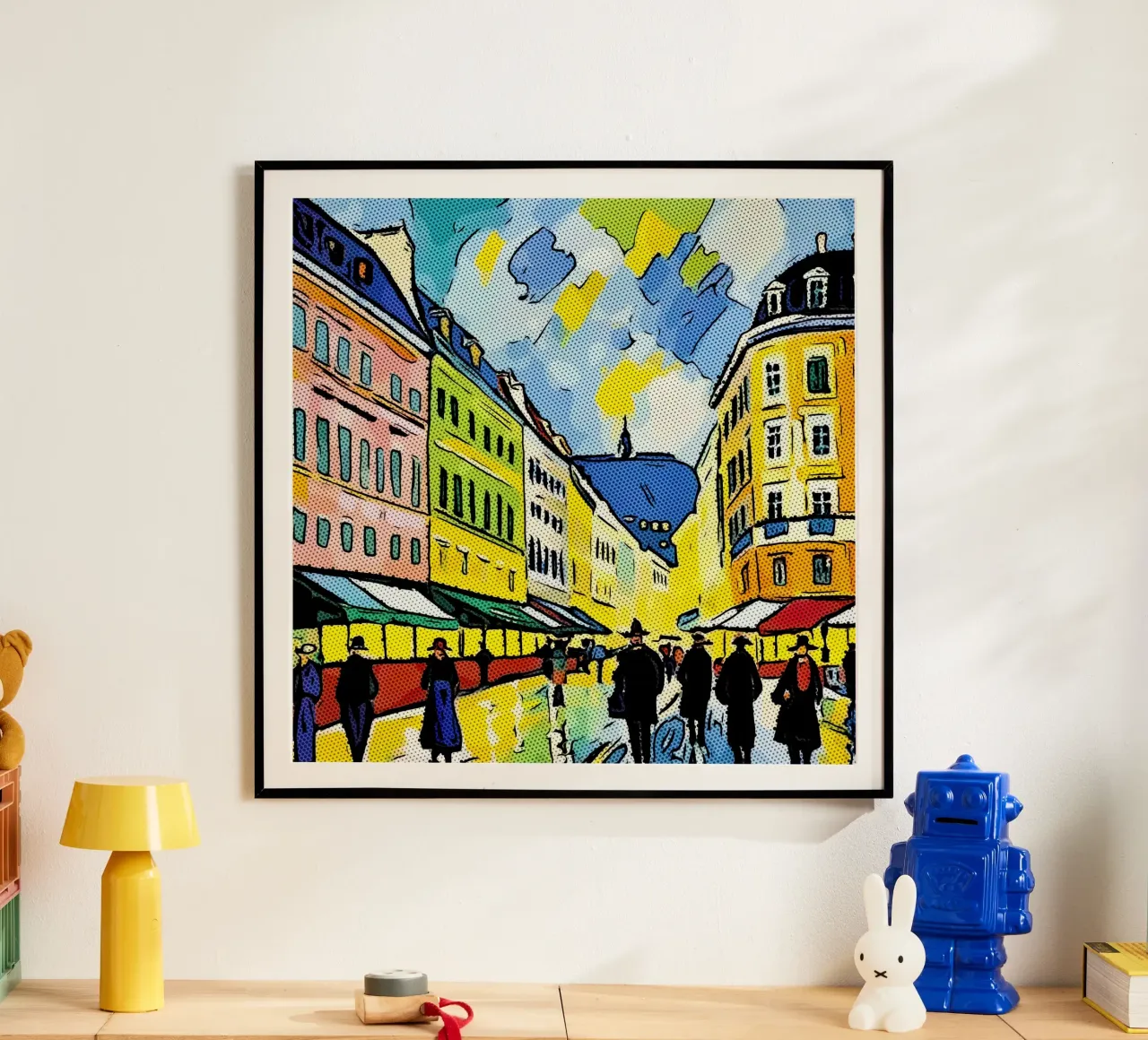 Viaggiare in Europa, motivo 11 poster con telaio in legno da ZAMART - PopArt