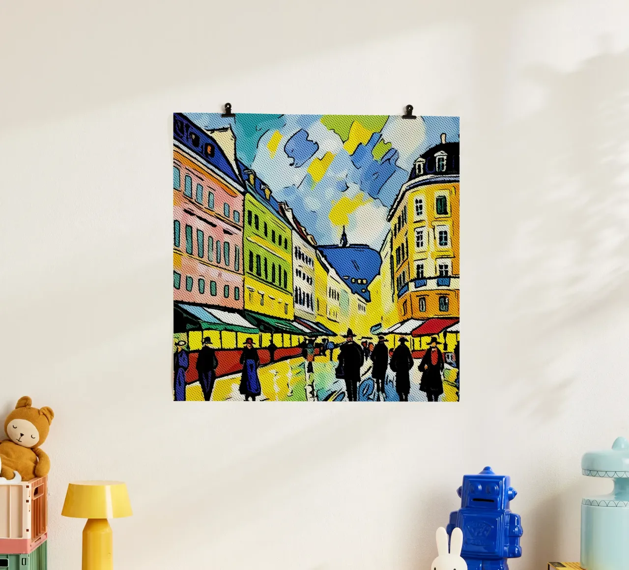 Viaggiare in Europa, motivo 11 poster con telaio in legno da ZAMART - PopArt
