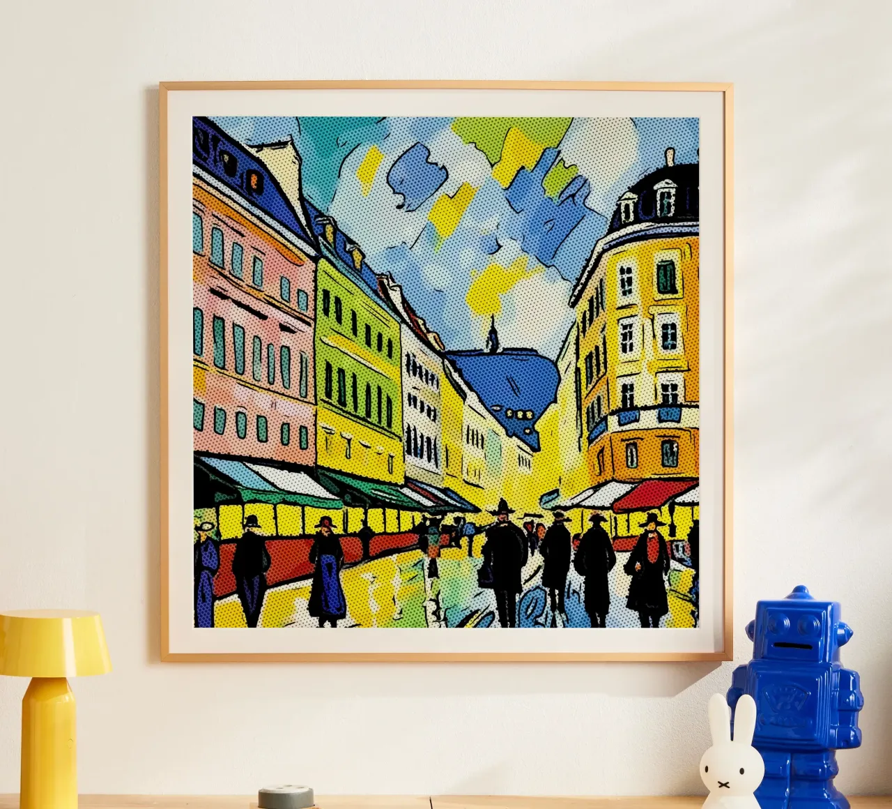 Viaggiare in Europa, motivo 11 poster con telaio in legno da ZAMART - PopArt