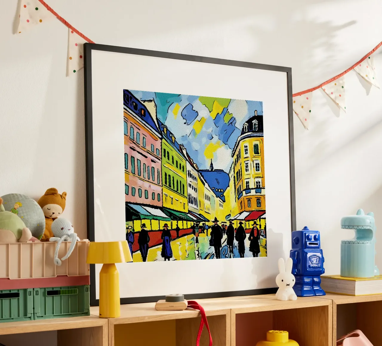 Viaggiare in Europa, motivo 11 poster con telaio in legno da ZAMART - PopArt