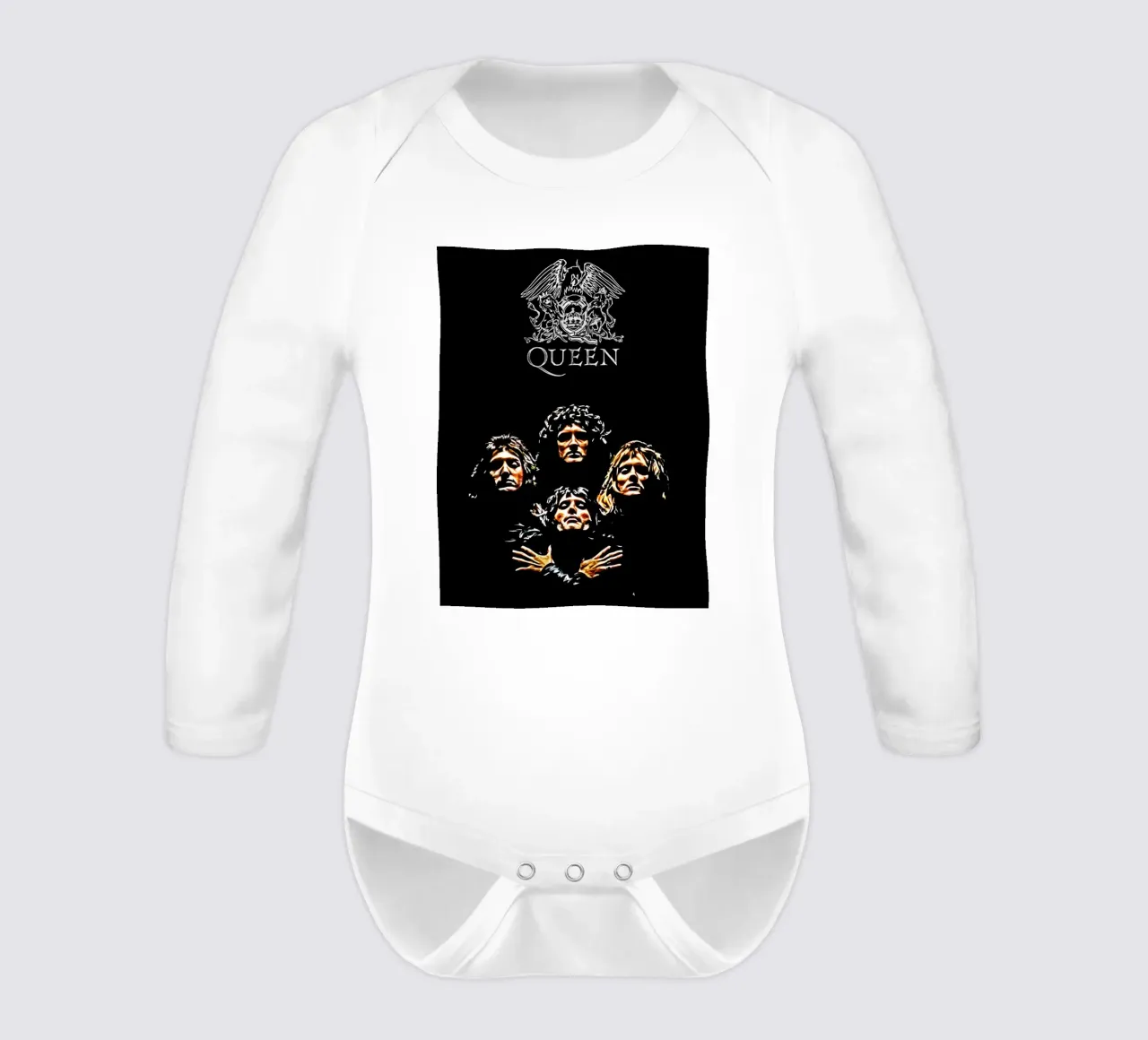 vintage queen band long-sleeve baby romper by music soul