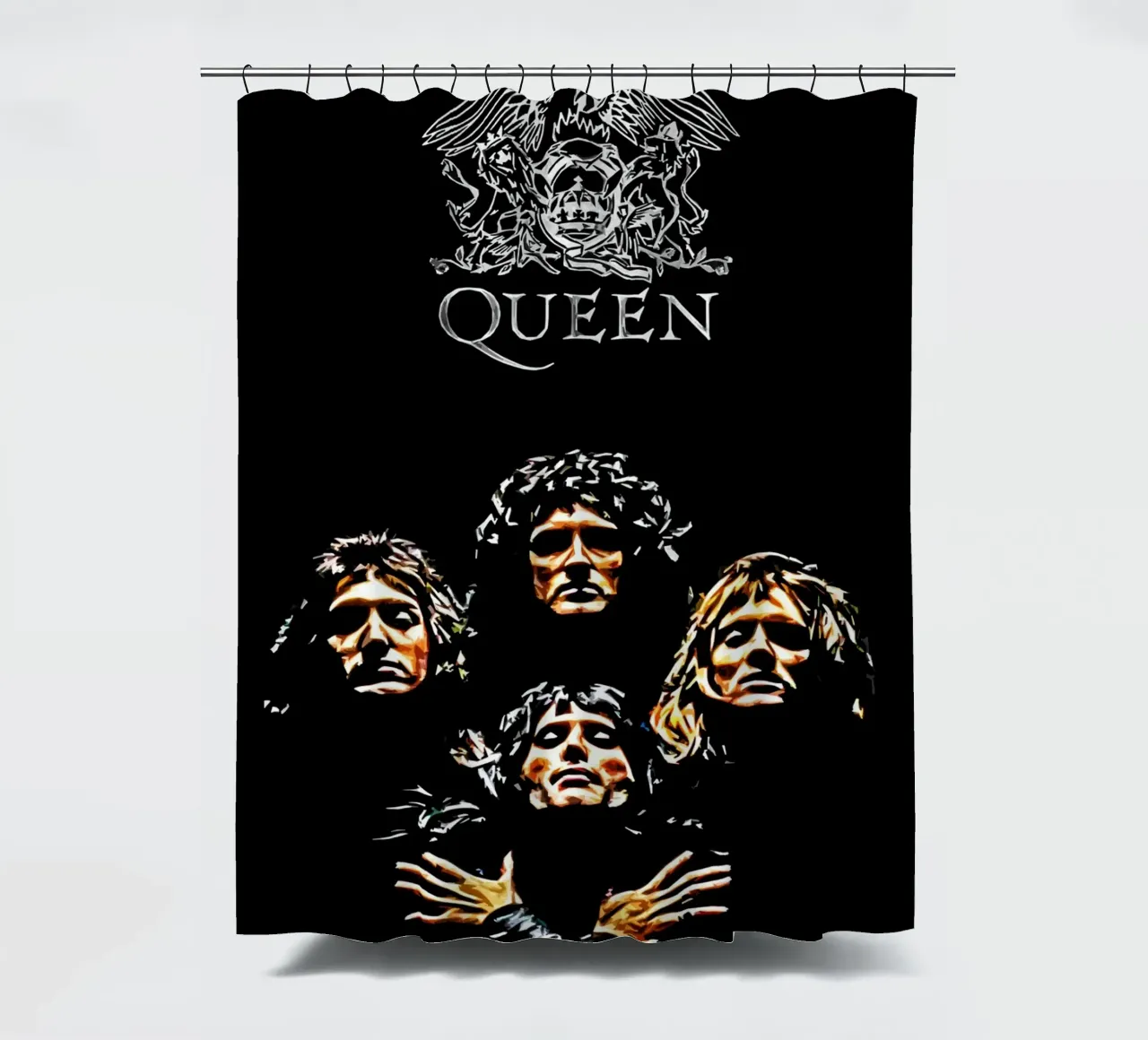 vintage queen band shower curtain by music soul