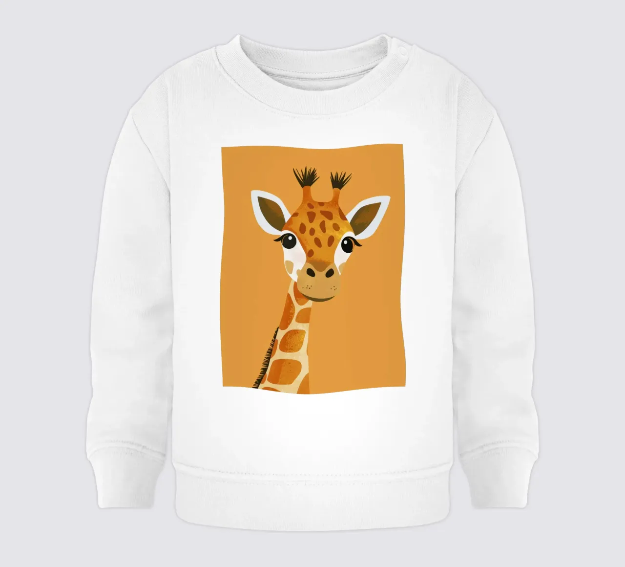 giraffa con grande sorriso su sfondo caldo felpa neonato da DesignDoodle
