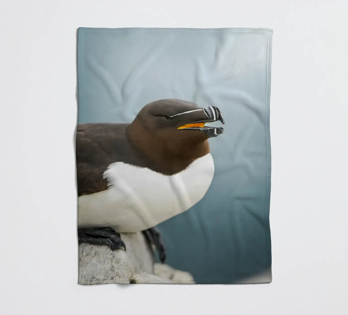 Razorbill fleece blanket by Tom's Wildlife