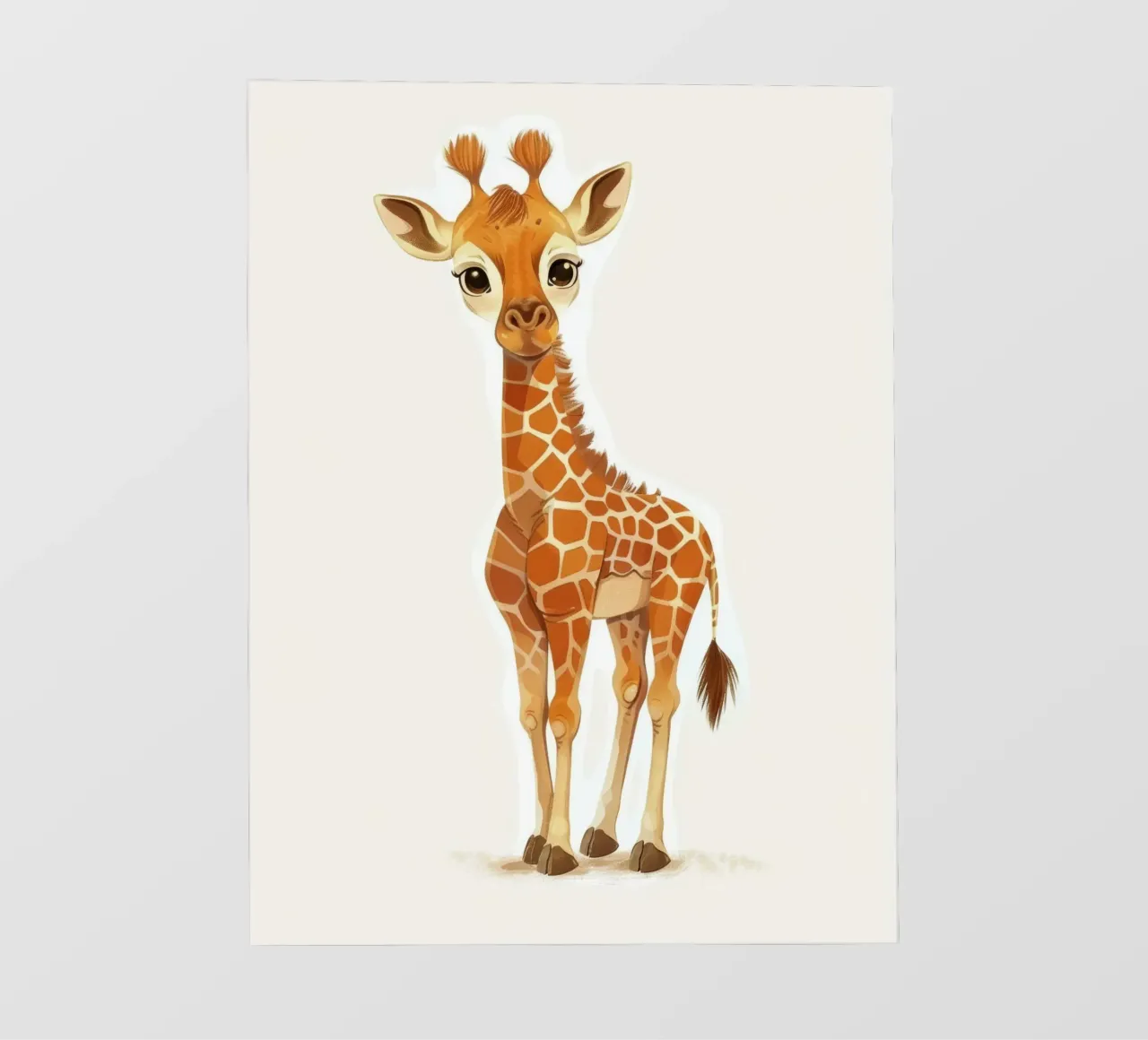Personaggio di giraffa in piedi con espressione curiosa pellicola backlit da DesignDoodle