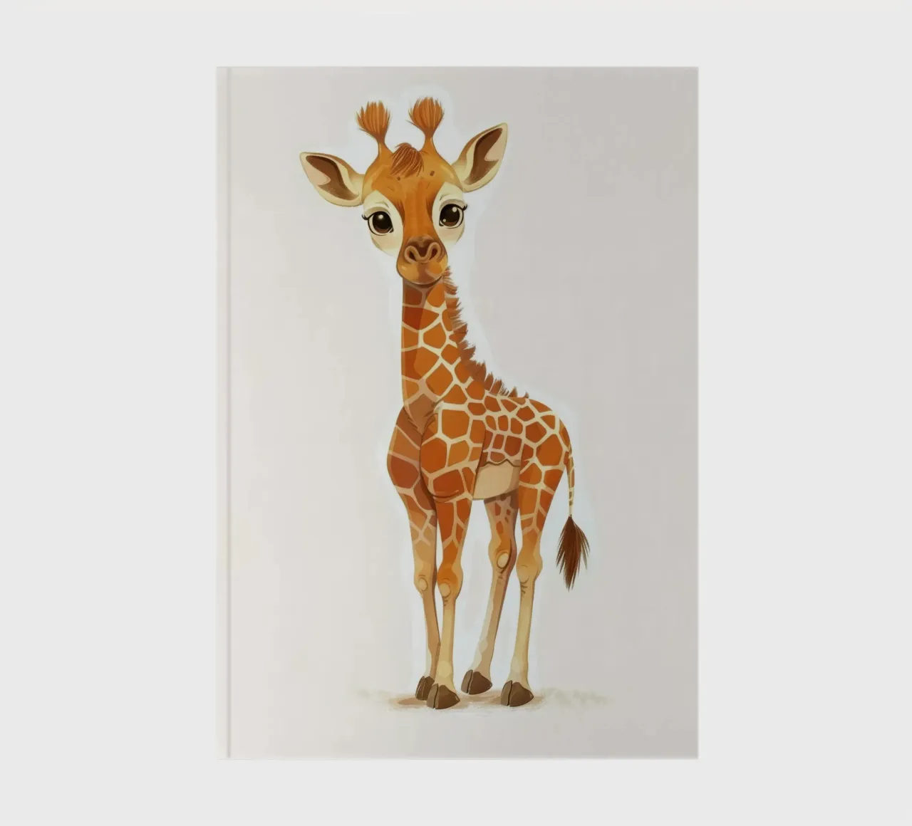 Personnage de girafe debout avec une expression curieuse carnet de notes de DesignDoodle