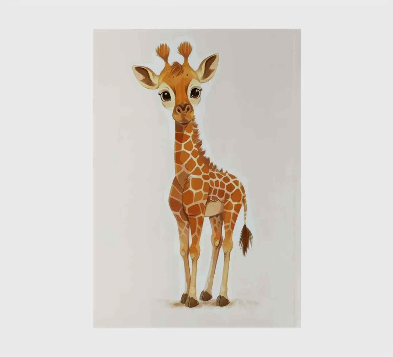 Personnage de girafe debout avec une expression curieuse carnet de notes de DesignDoodle