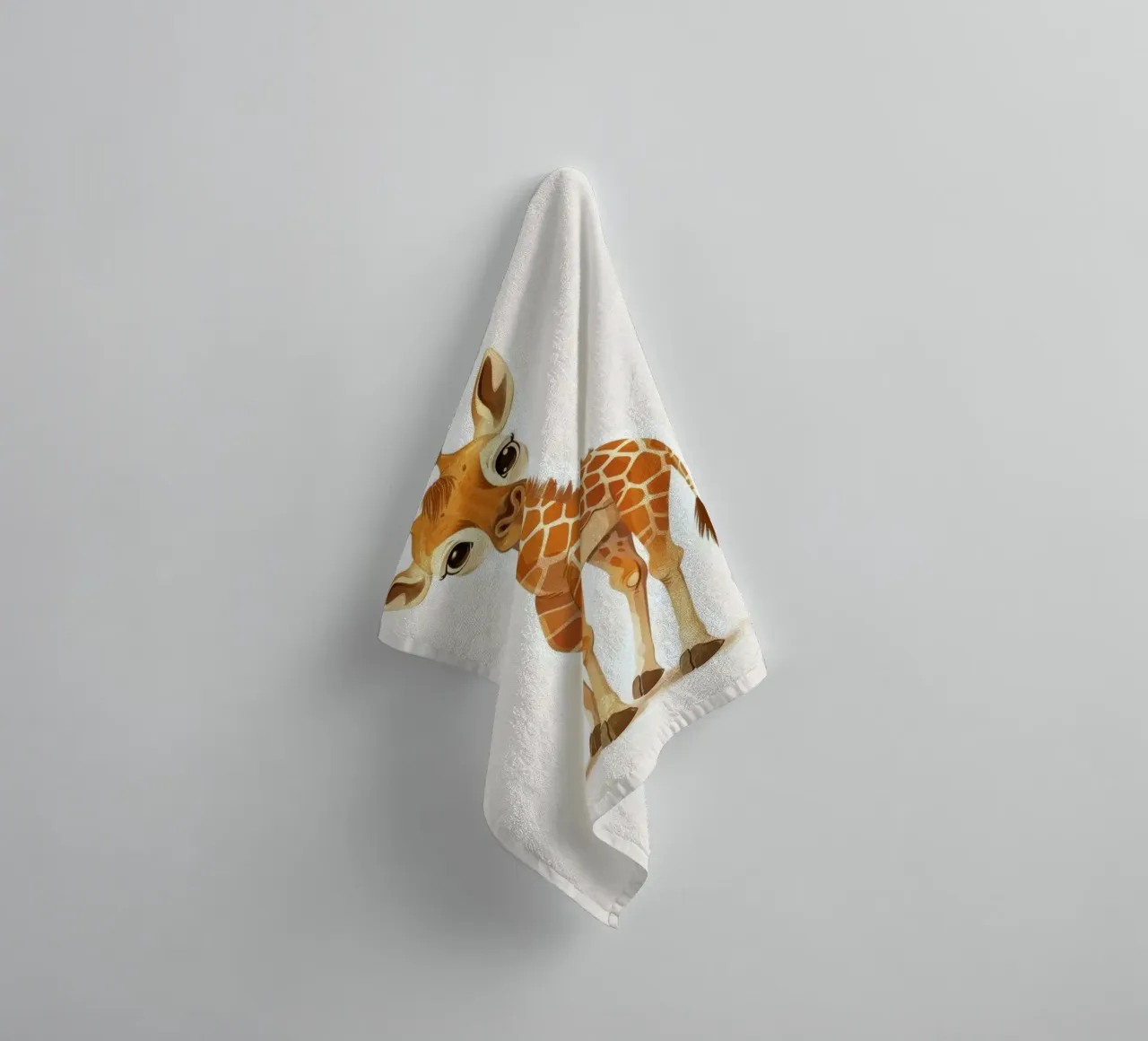 Giraffenfigur stehend mit neugierigem Blick Handtuch von DesignDoodle