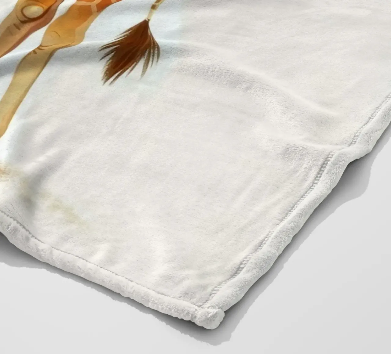 Giraffe character standing with a curious expression fleece blanket by DesignDoodle
