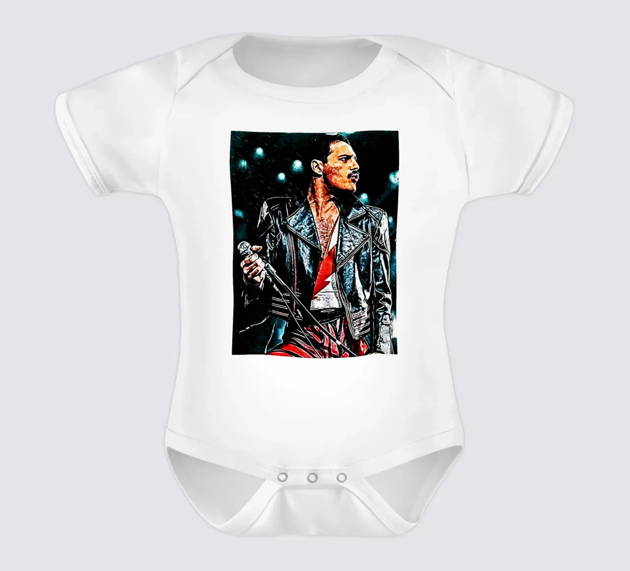 Freddie Mercury Königin 3 Kunst Kurzarm Babybody von music soul