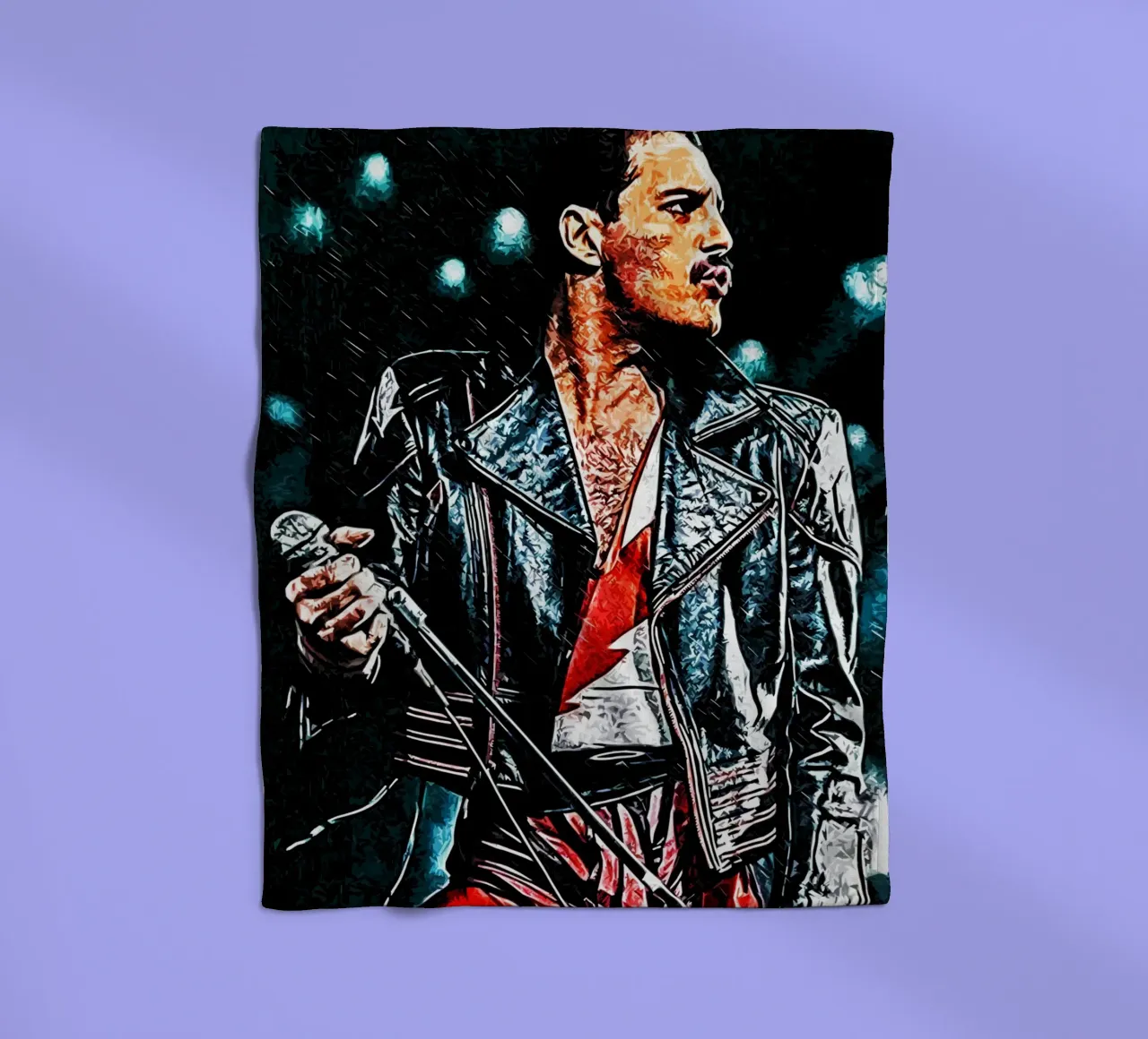 Freddie Mercury Königin 3 Kunst Fleecedecke von music soul