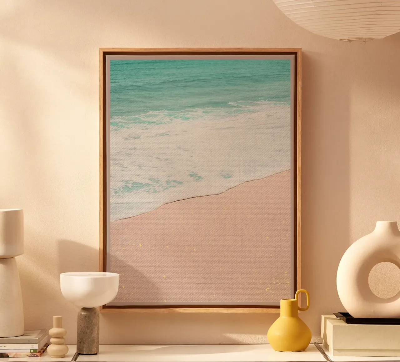 Pink beach canvas by Adam Bican