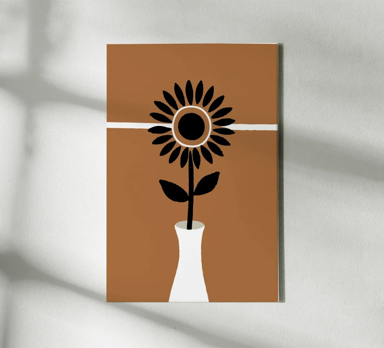 Sunflower Vase canvas with Floater frame by TRENDY POSTER SHOP