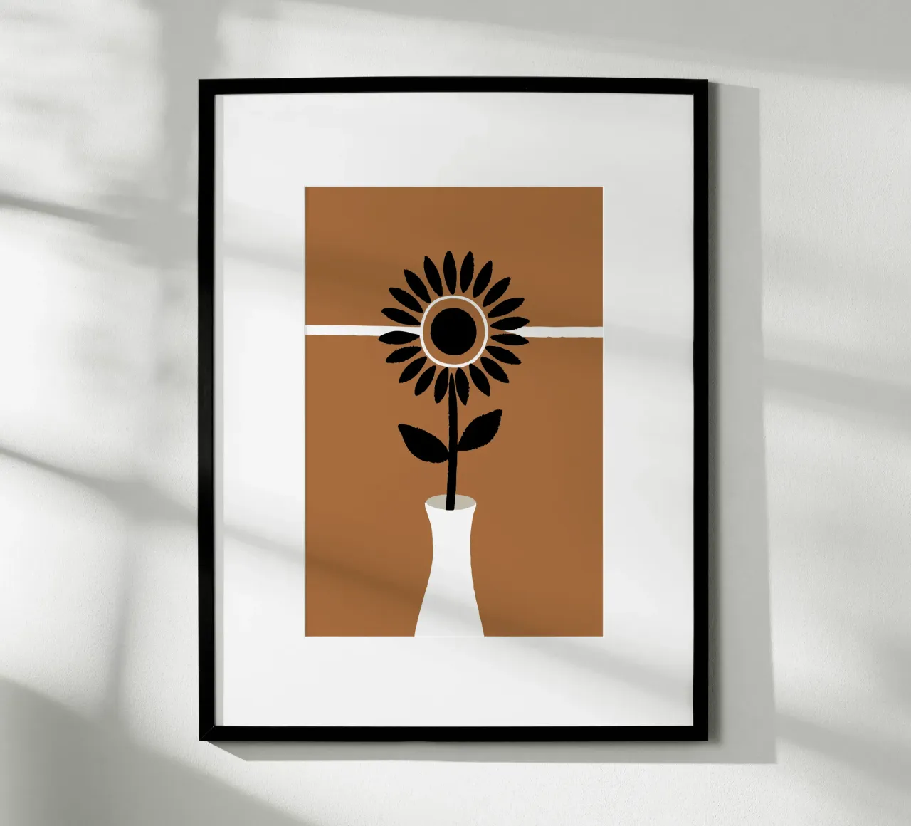 Vaso di girasoli poster con telaio in legno da TRENDY POSTER SHOP