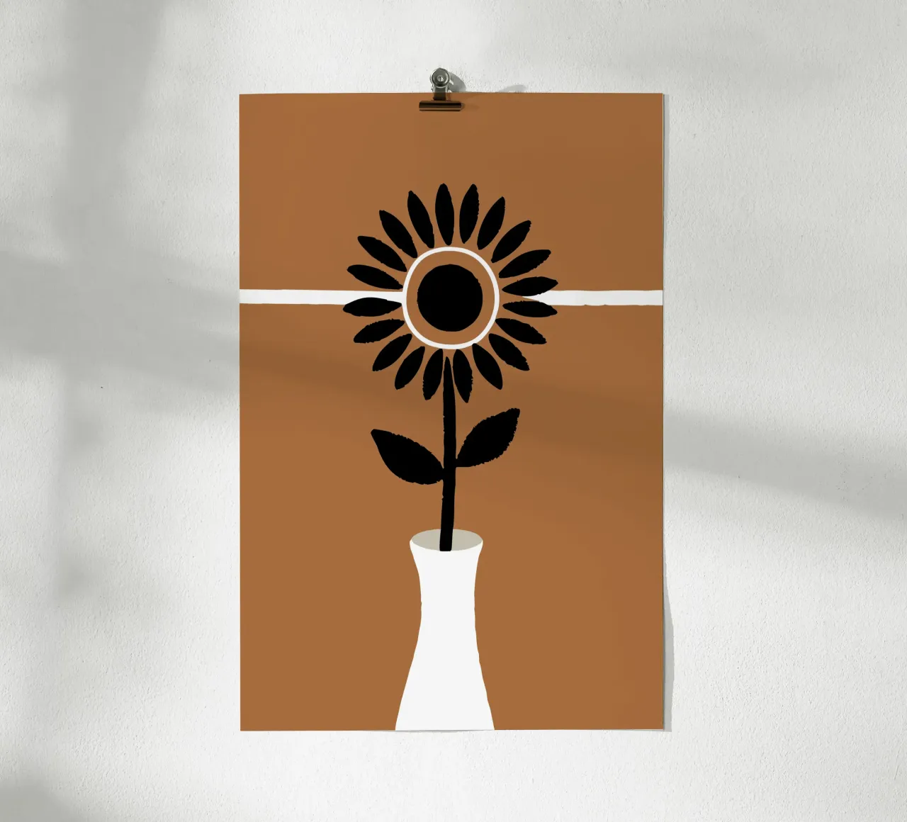 Vaso di girasoli poster con telaio in legno da TRENDY POSTER SHOP