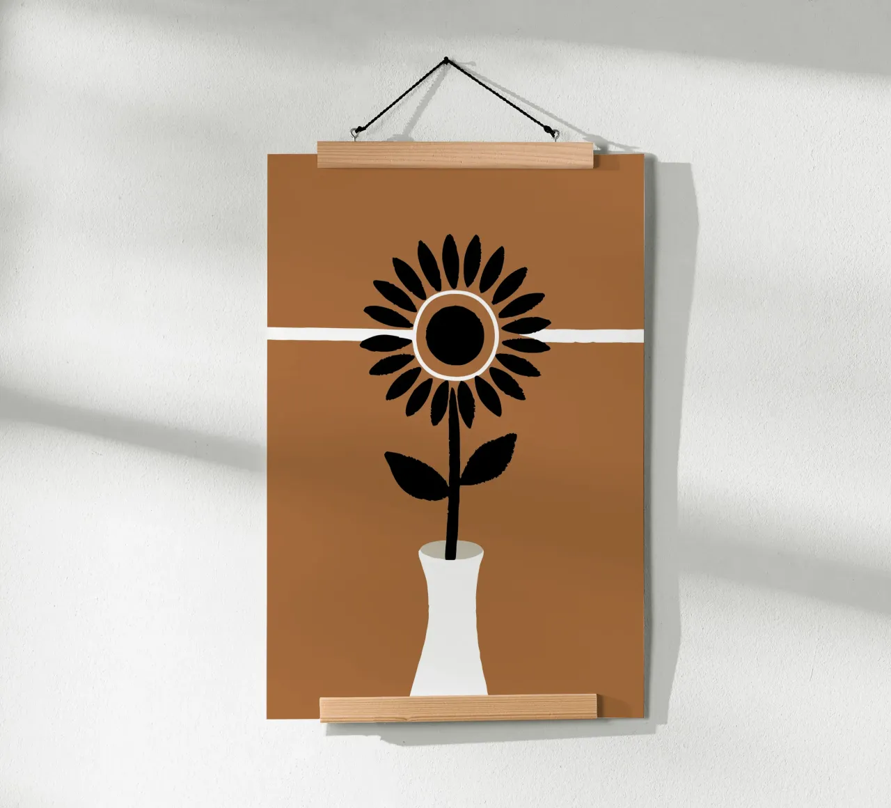 Vaso di girasoli poster con telaio in legno da TRENDY POSTER SHOP