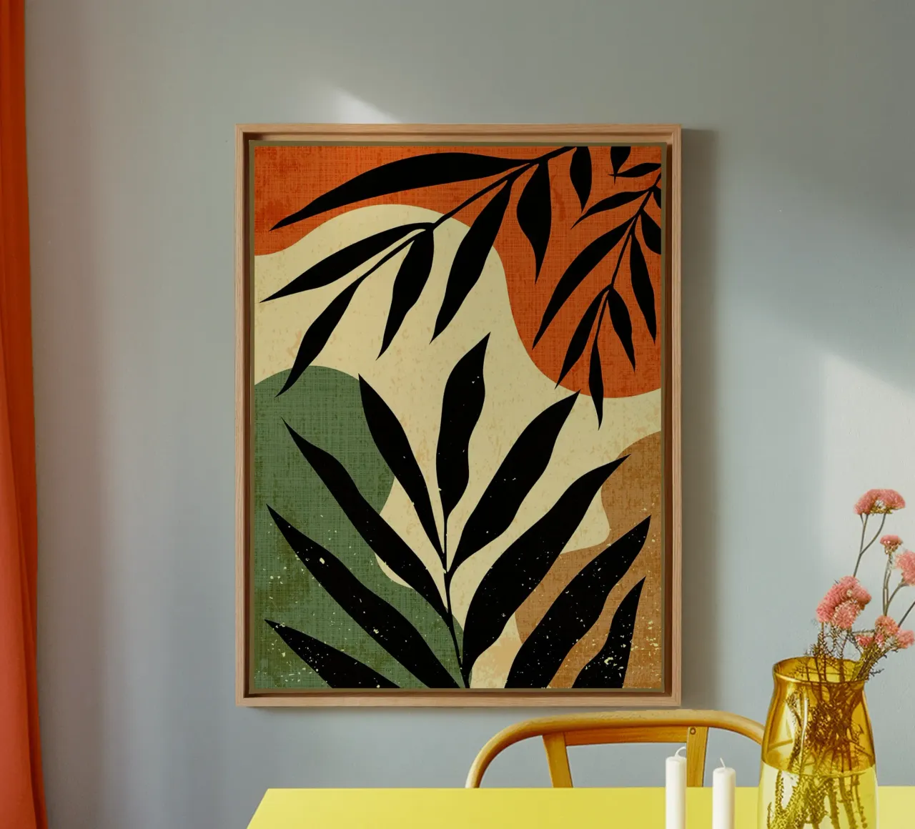 Floreale minimalista tela con Cornice a cassetta da Adam Bican