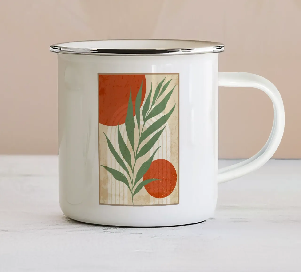Floreale minimalista tazza in smalto da Adam Bican