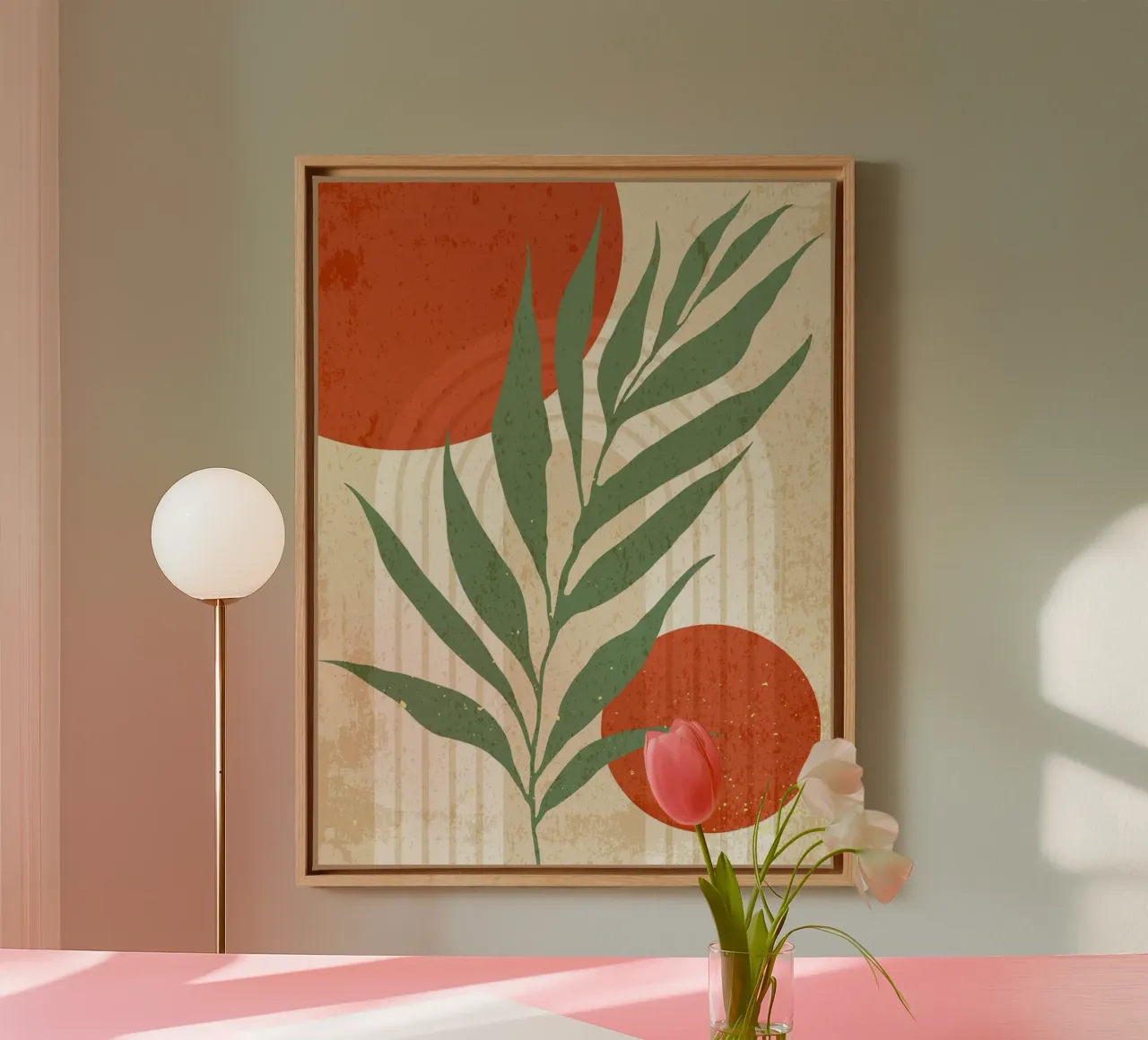 Floreale minimalista tela con Cornice a cassetta da Adam Bican