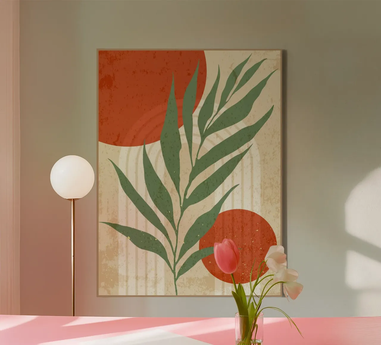 Floreale minimalista tela con Cornice a cassetta da Adam Bican