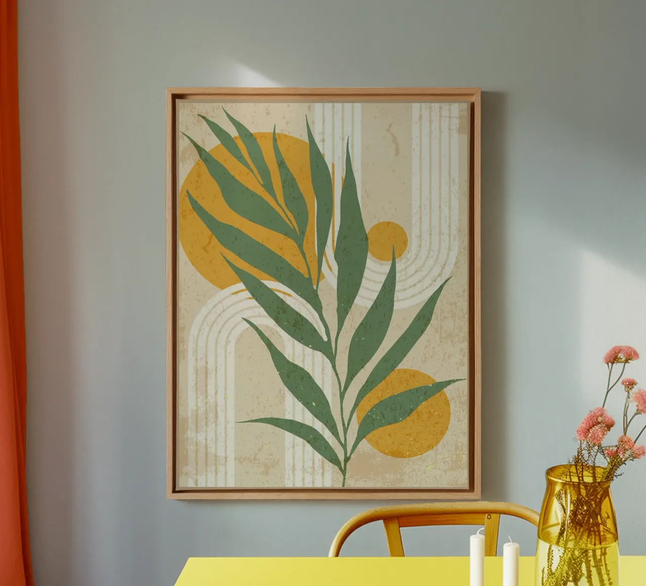Floreale minimalista tela con Cornice a cassetta da Adam Bican