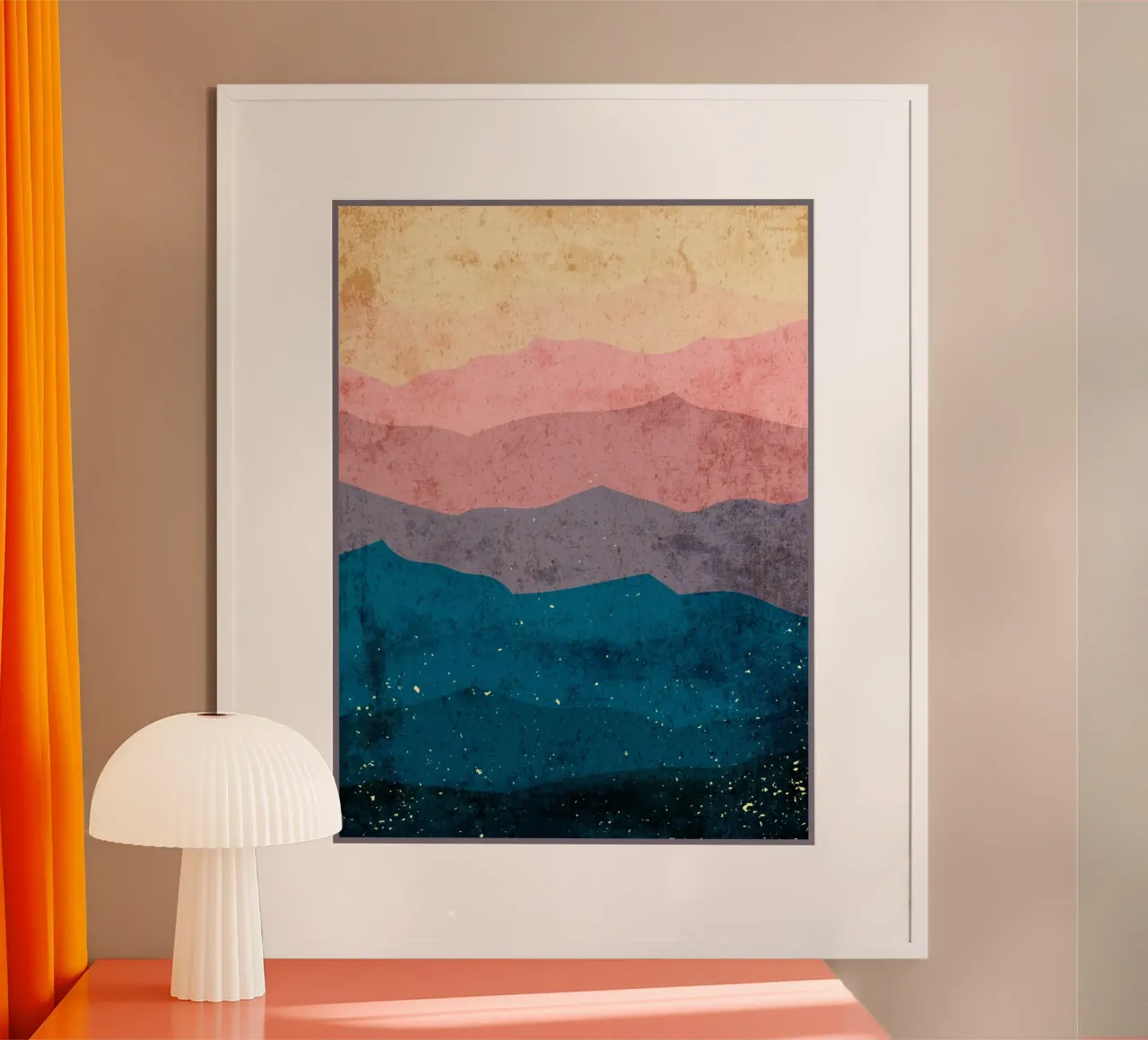 Paesaggio armonioso poster con telaio in legno da Adam Bican