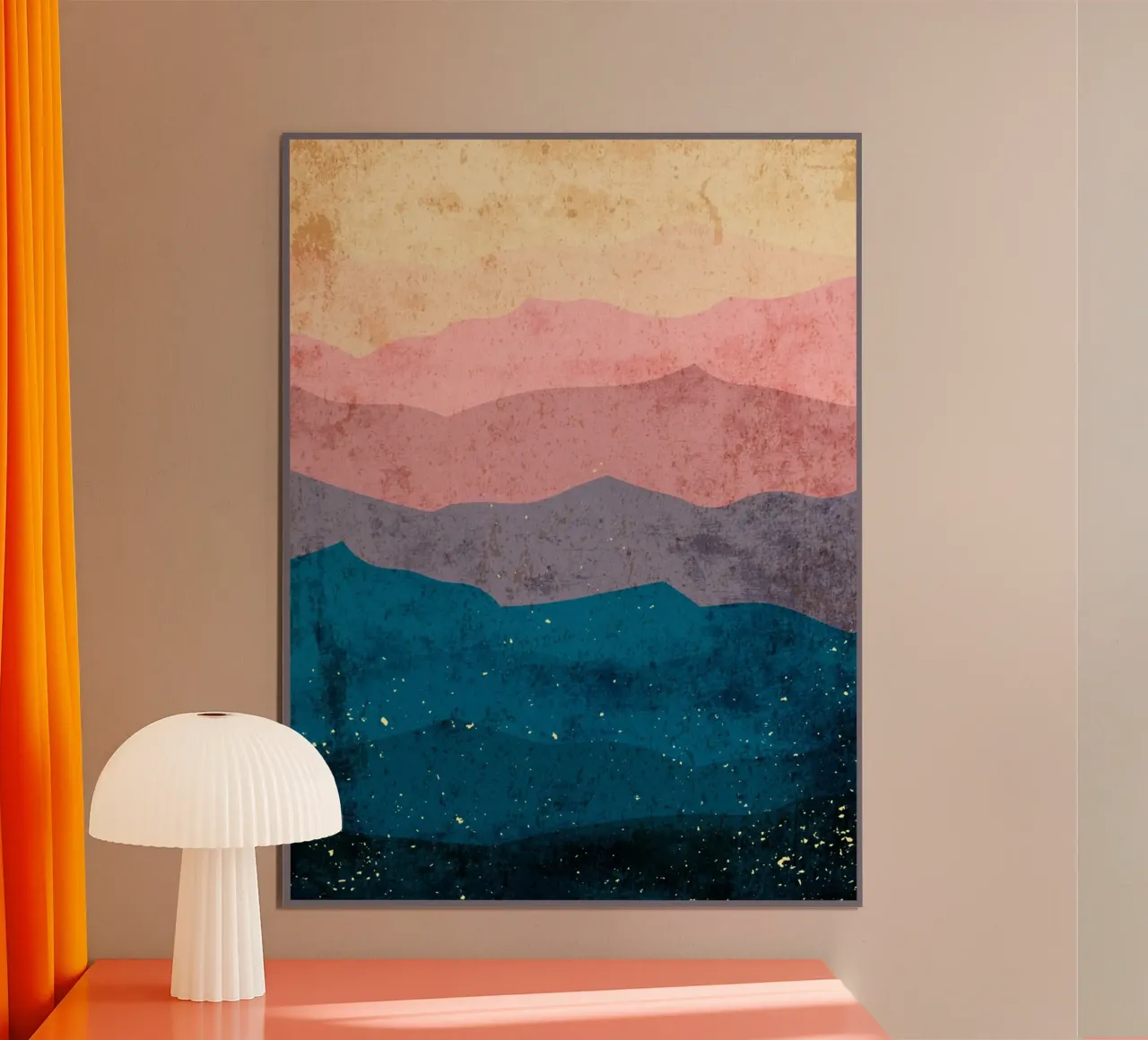 Paesaggio armonioso poster con telaio in legno da Adam Bican