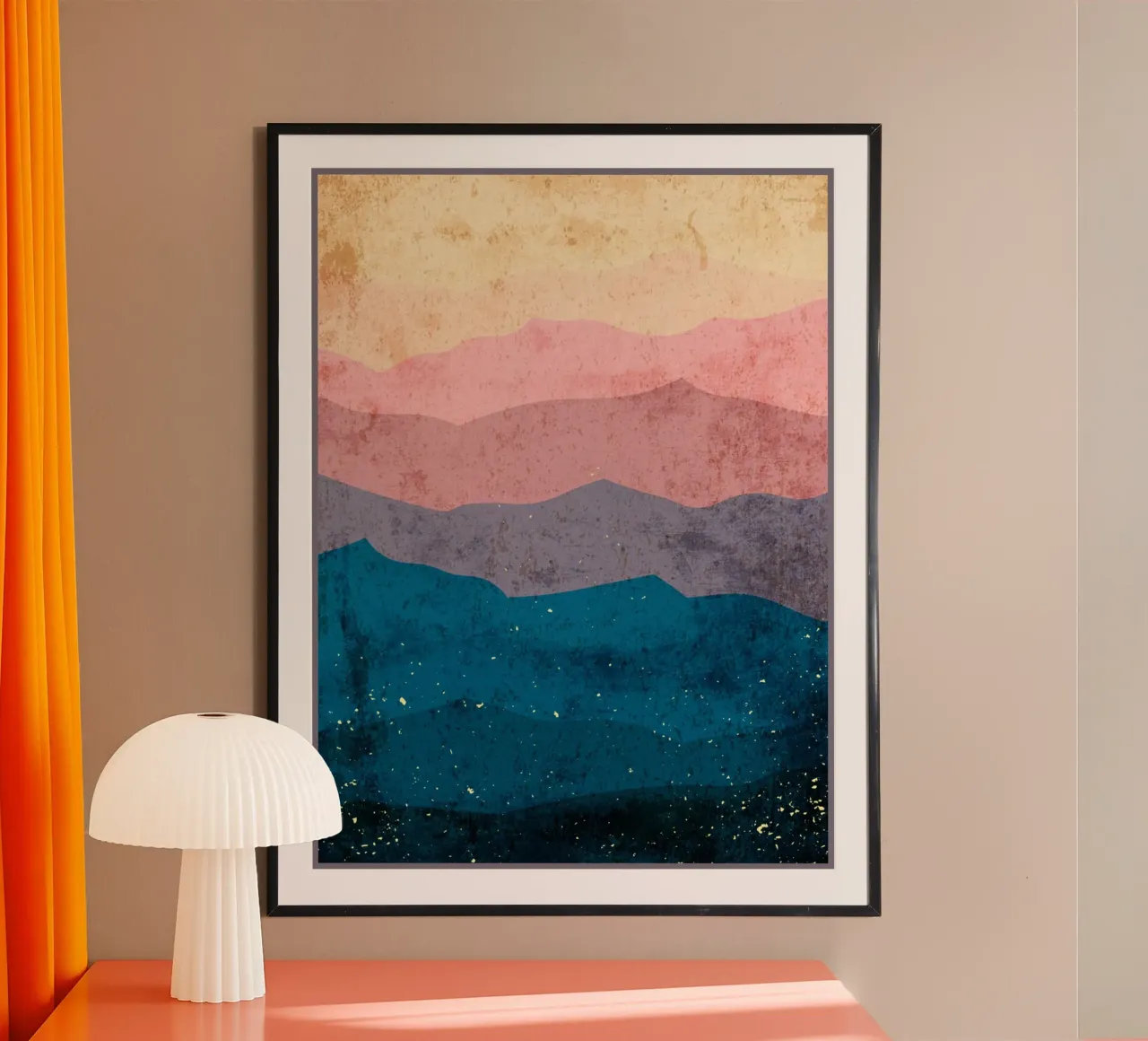 Paesaggio armonioso poster con telaio in legno da Adam Bican