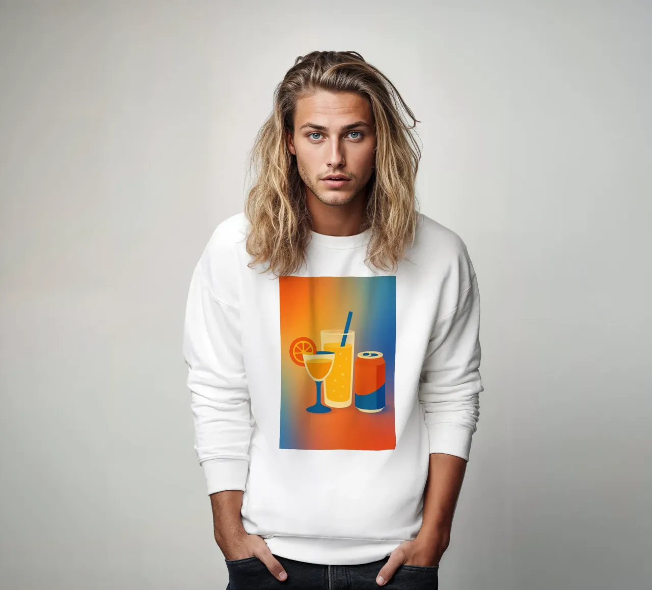 SUMMER DRINKS - Graphics that sparkle sweatshirt by Boissons - Affiches & posters - Retro