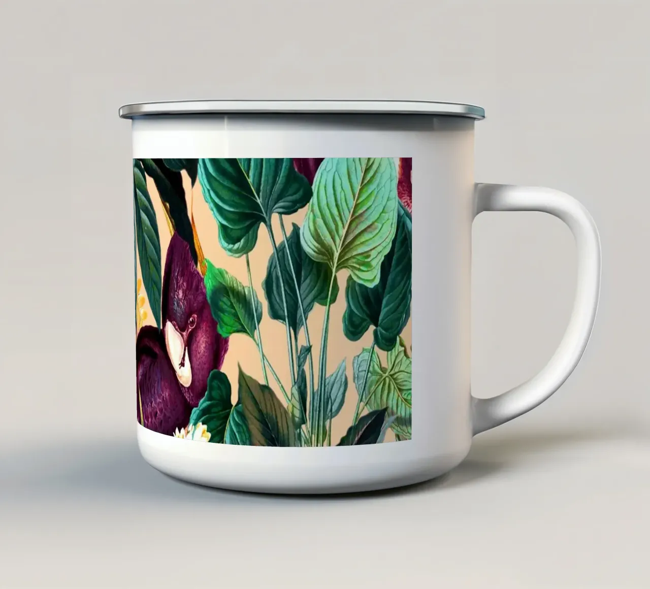 Floral and Birds XLII tazza in smalto da burcukorkmazyurek
