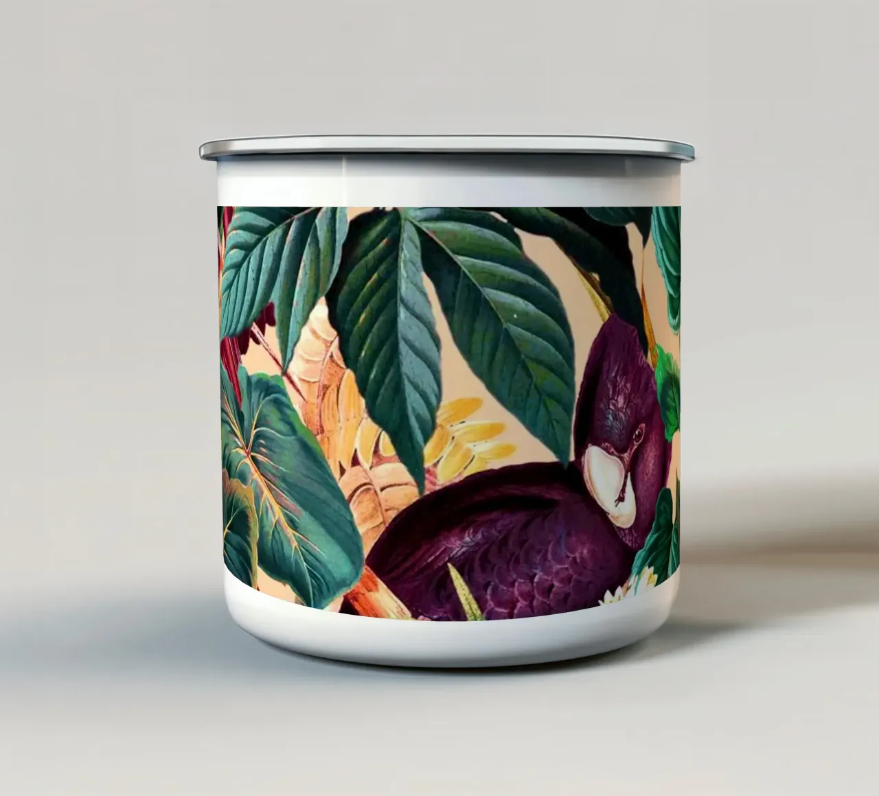 Floral and Birds XLII tazza in smalto da burcukorkmazyurek