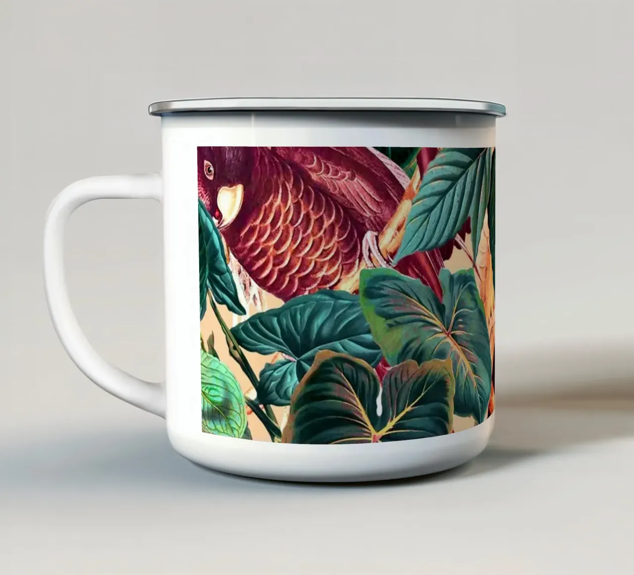 Floral and Birds XLII tazza in smalto da burcukorkmazyurek