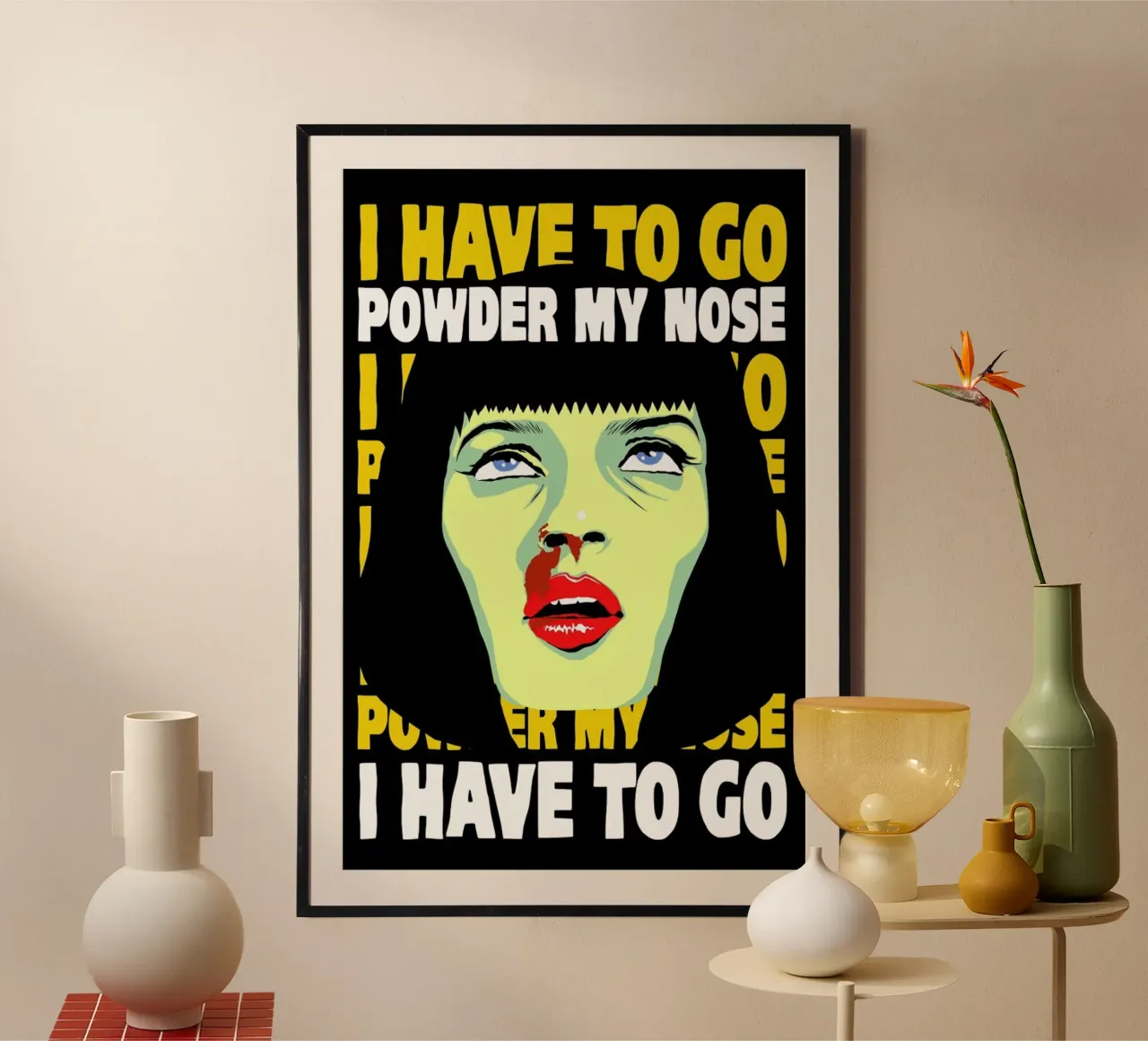 Powder My Nose poster con telaio in plastica da Butcher Billy