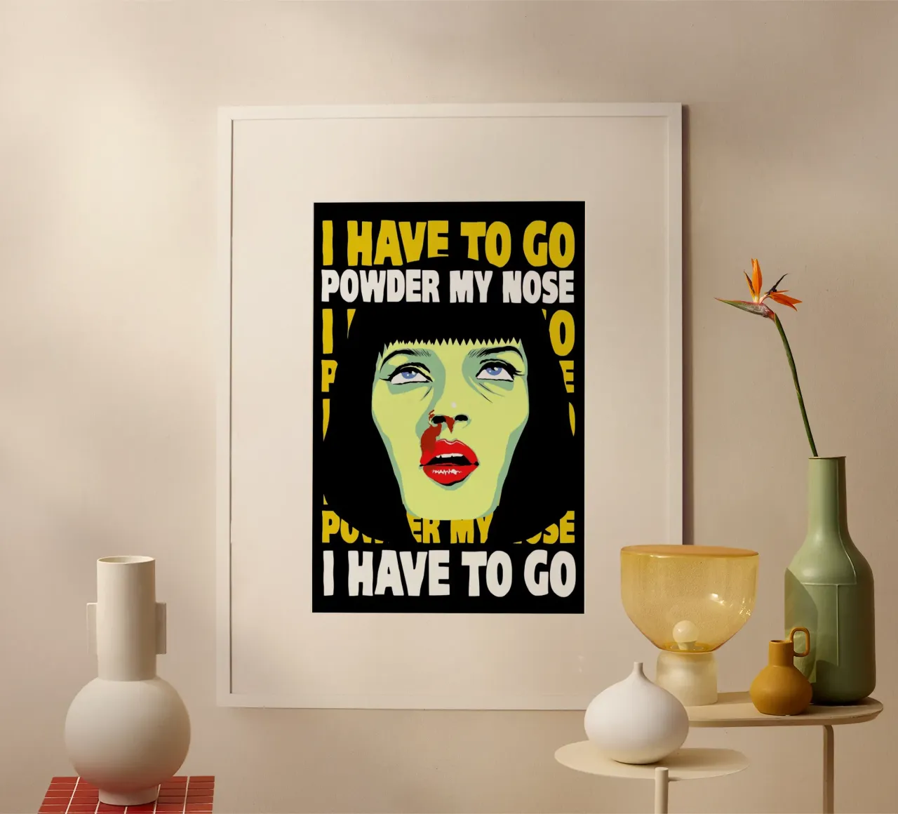 Powder My Nose poster con telaio in plastica da Butcher Billy