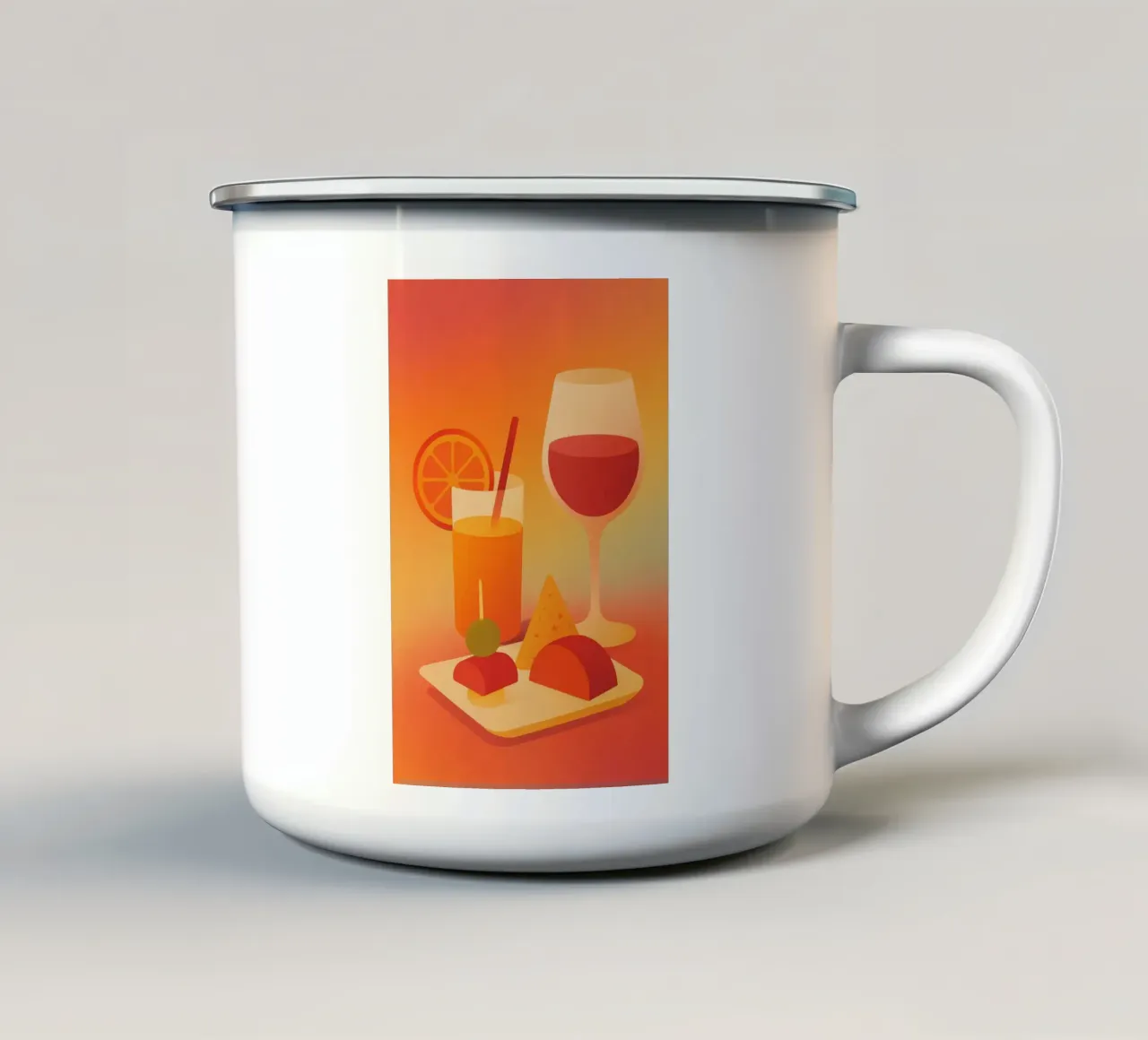 APÉRO TIME - L'arte di vivere a colori tazza in smalto da Boissons - Affiches & posters - Retro