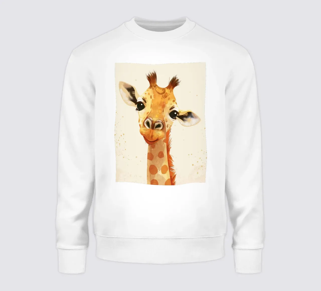Ritratto di una giraffa sorridente con occhi grandi felpa da DesignDoodle