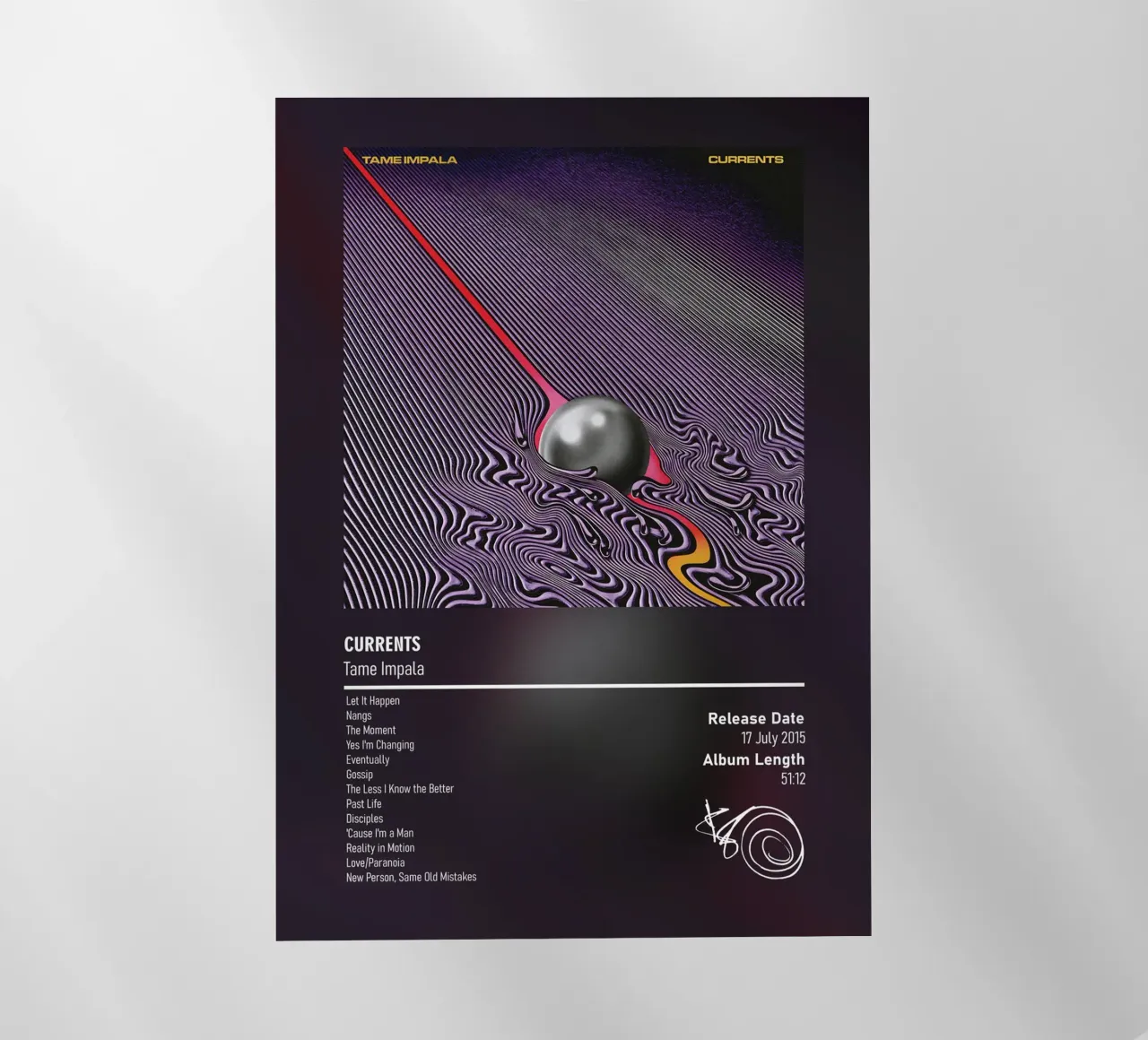 Currents By Tame Impala (Kevin Parker) pellicola backlit da DGUnder