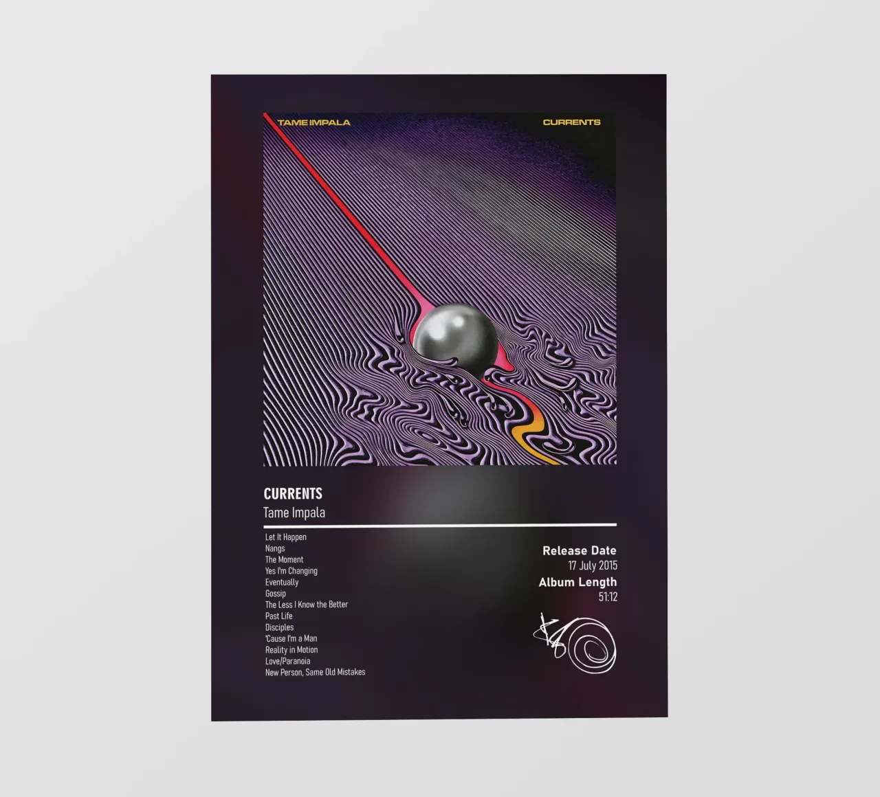Currents By Tame Impala (Kevin Parker) telo in pvc da DGUnder