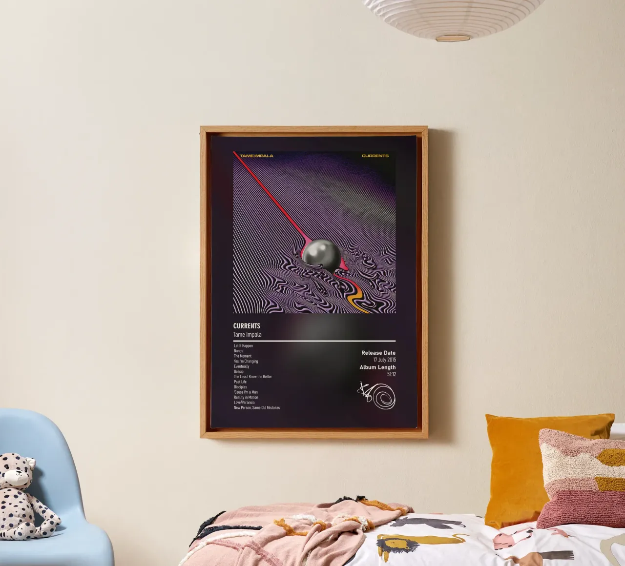 Currents By Tame Impala (Kevin Parker) tela con Cornice a cassetta da DGUnder